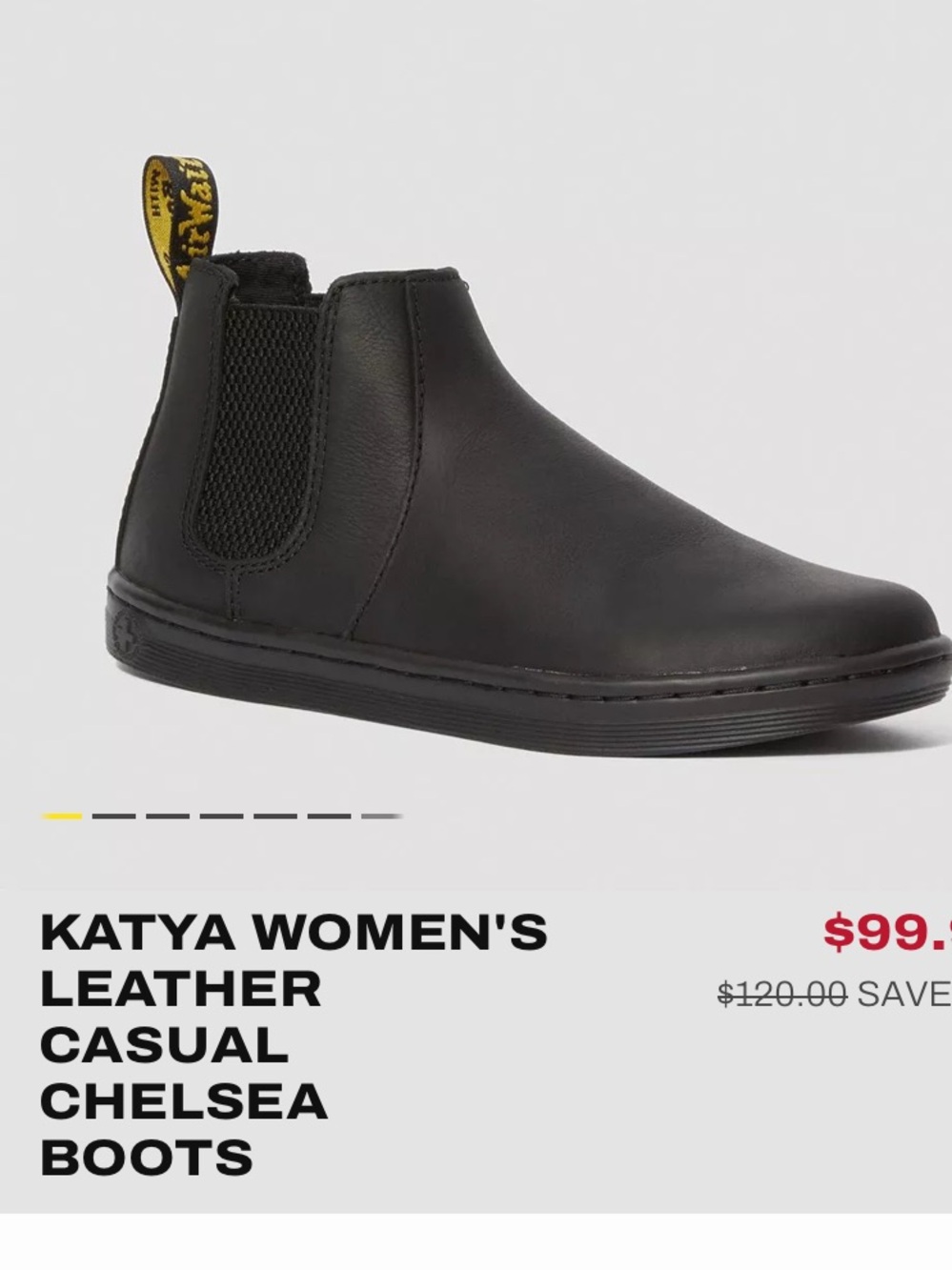 Dr. Martens Katya Black Leather Slip-On Chelsea Boots Size 9 Eu Size 41